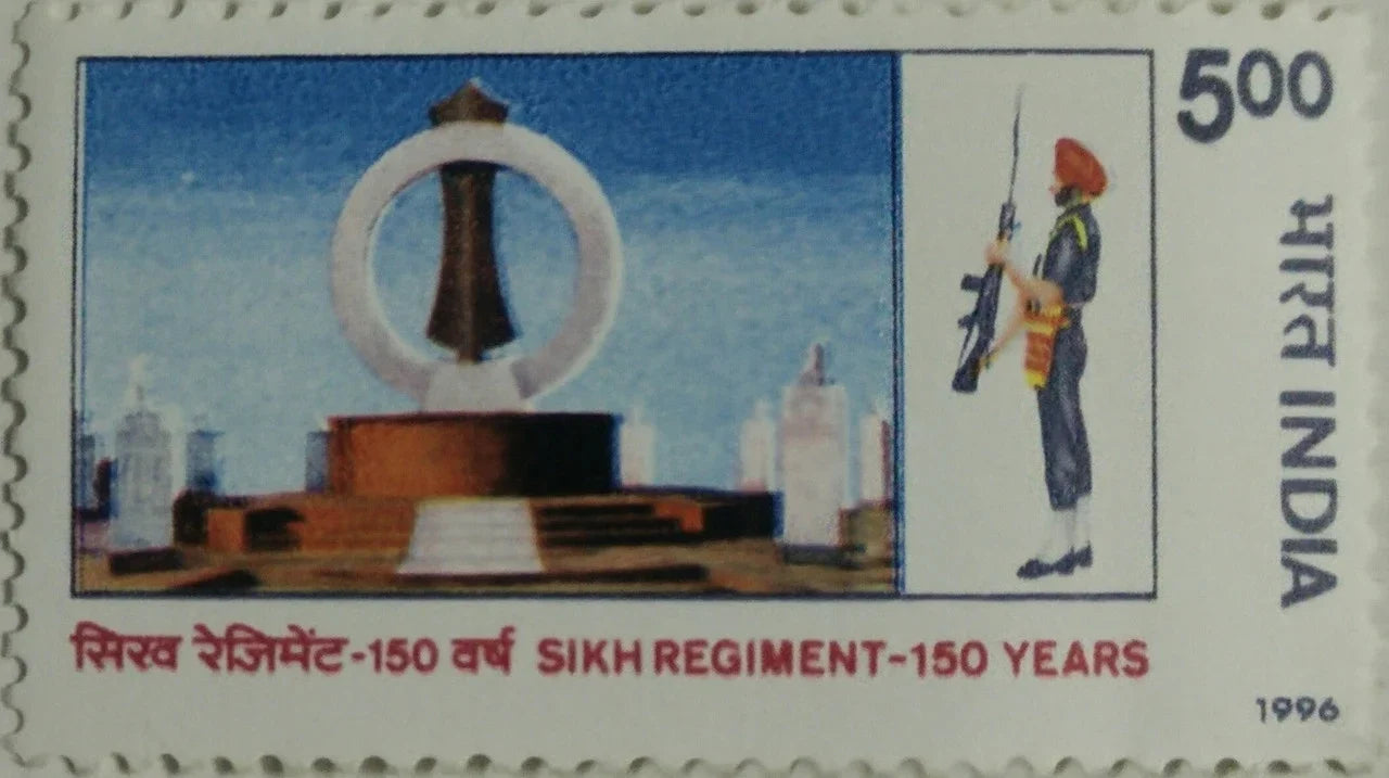 150 Years of Sikh Regiment, Monument and Sikh Sentry (Hinged / Gum Washed Stamp)
