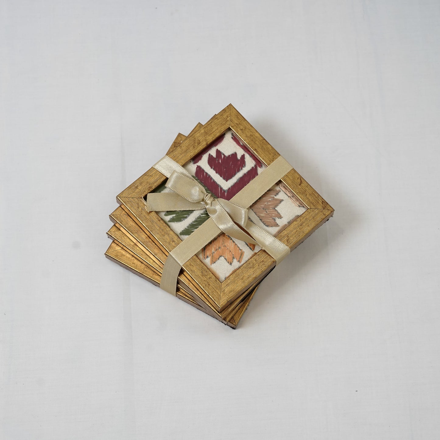 SET OF 4 PHULKARI COASTERS – CRAFTED TRADITION
