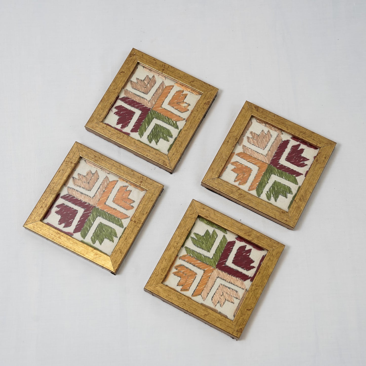 SET OF 4 PHULKARI COASTERS – CRAFTED TRADITION