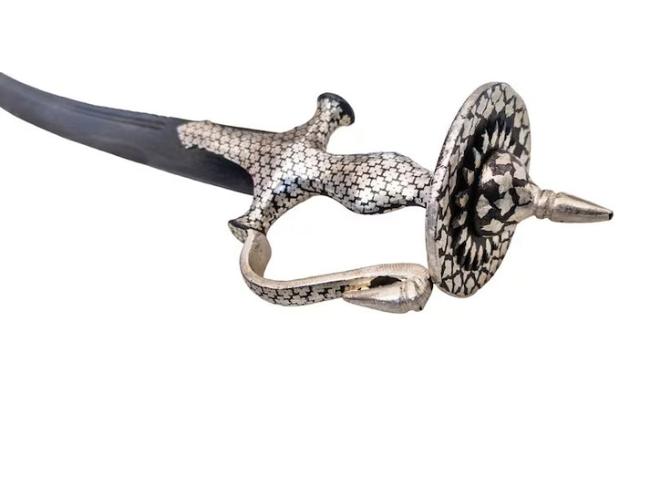 Damascus Blade Tegh With Silver Work