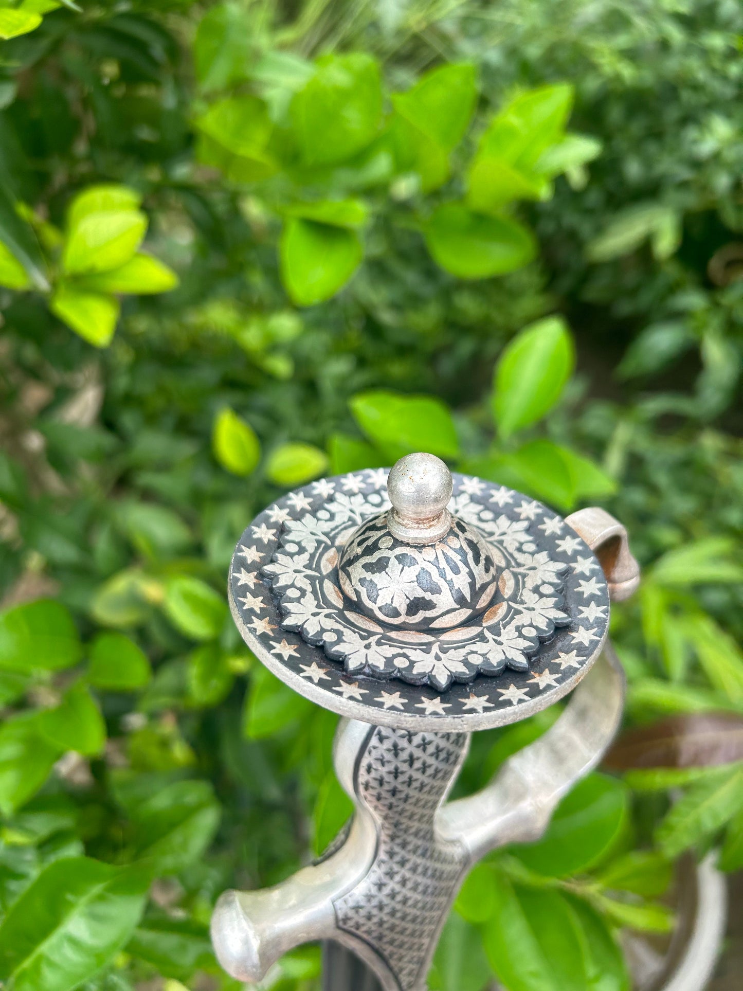 Silver Handle Sirohi with Blue Velvet Miyaan