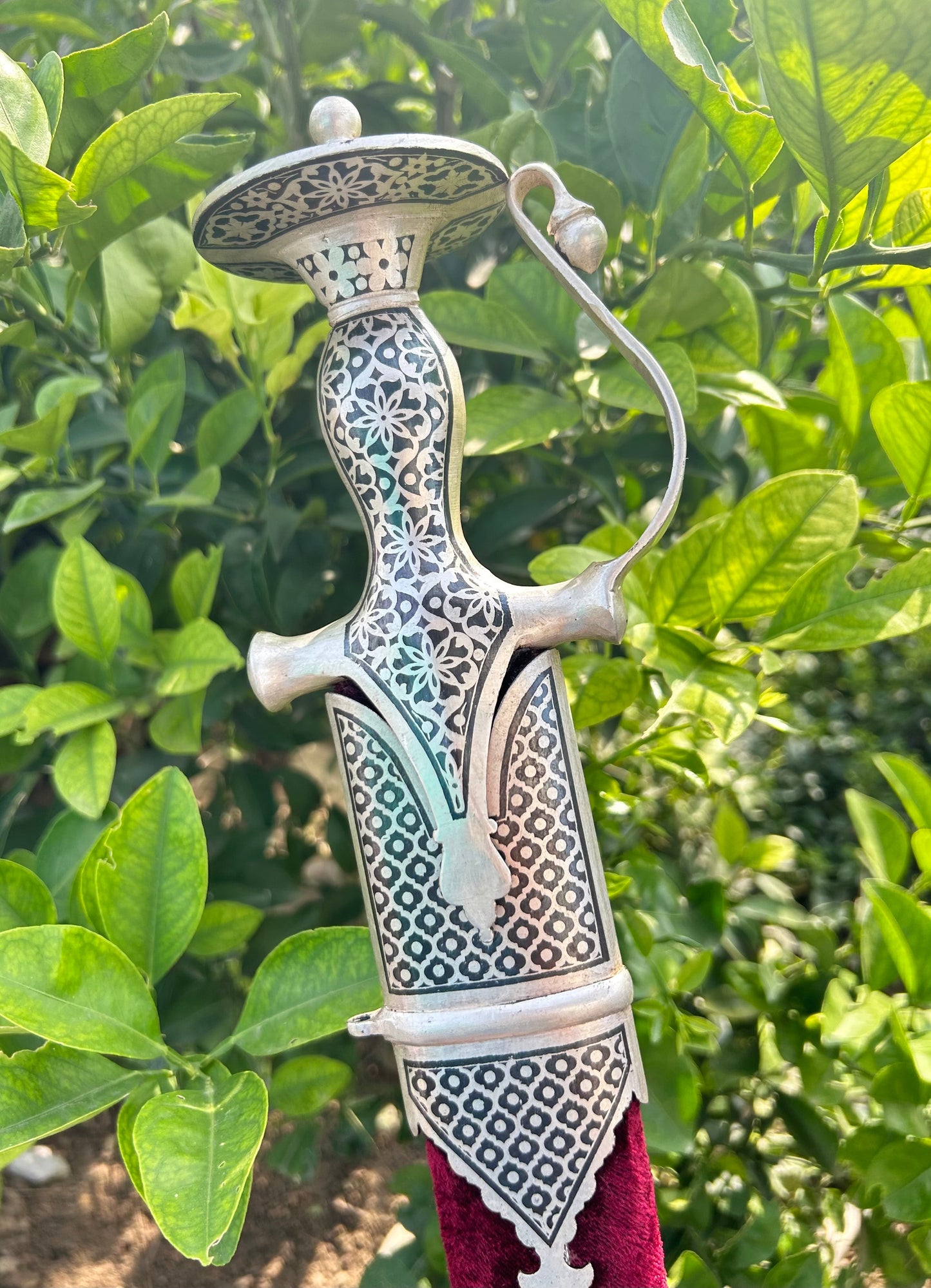 Silver Leaf Work Tegh (High Carbon Blade)
