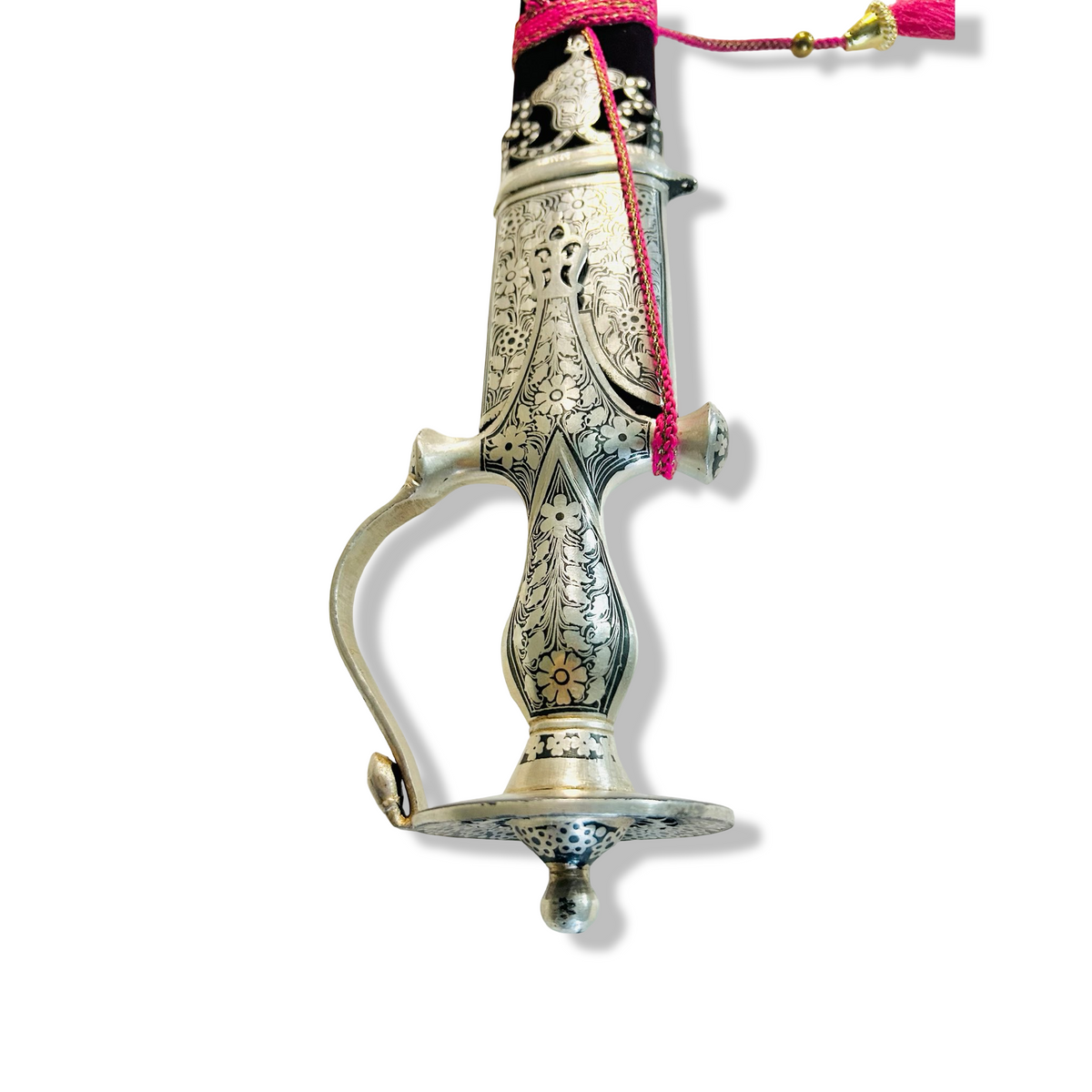 Silver Leaf Work Sirohi with Purple Velvet Scabbard