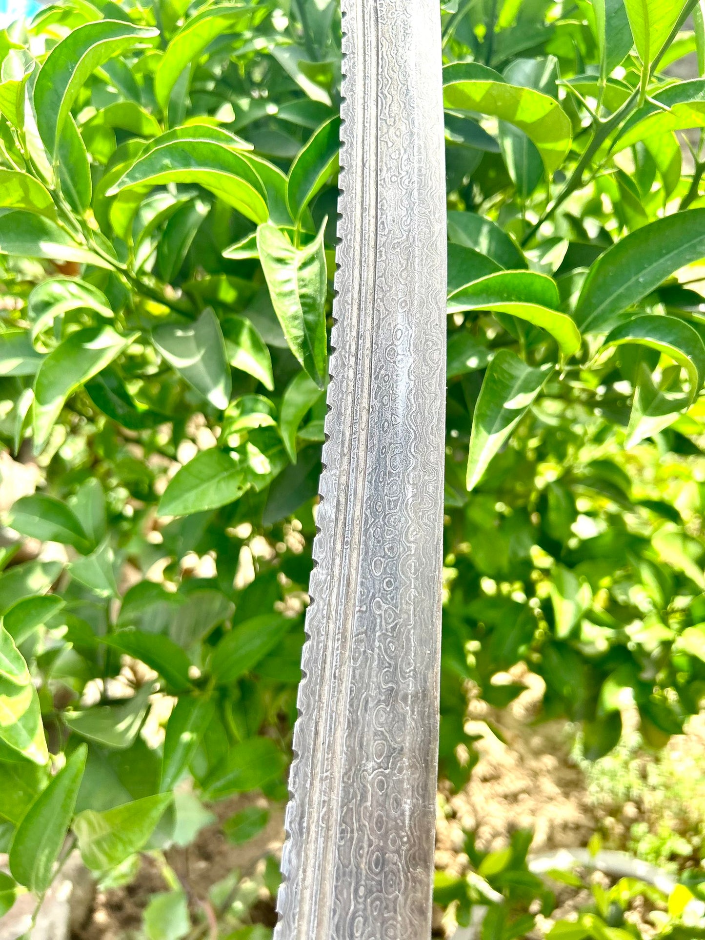 Damascus Blade Tegh with Leather Sheathed Scabbard