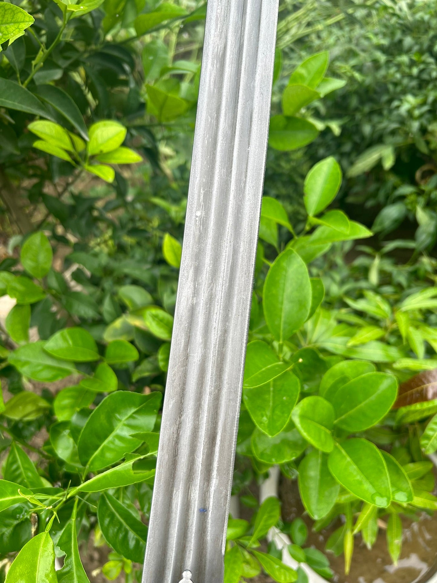 Silver Leaf Work Sirohi with Blue Velvet Scabbard