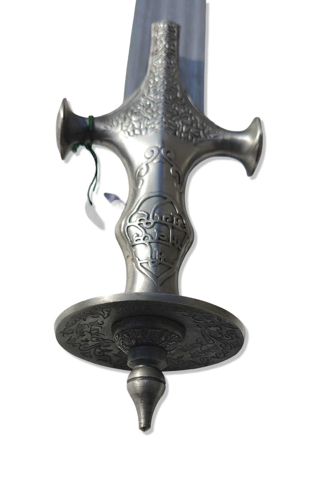 Tegha with Engraved Akal Sahaye Handle and 3 fuller blade