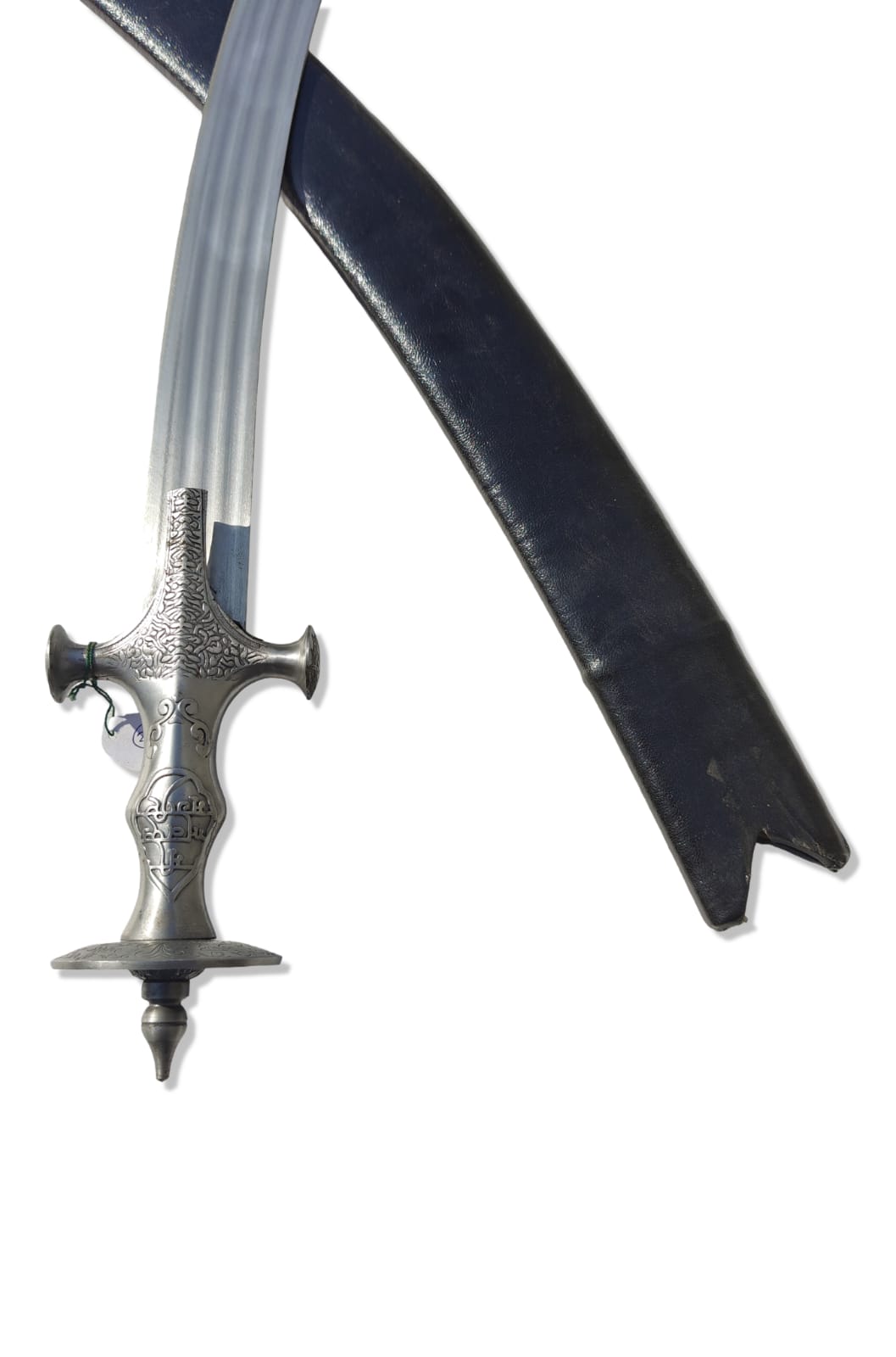Tegha with Engraved Akal Sahaye Handle and 3 fuller blade