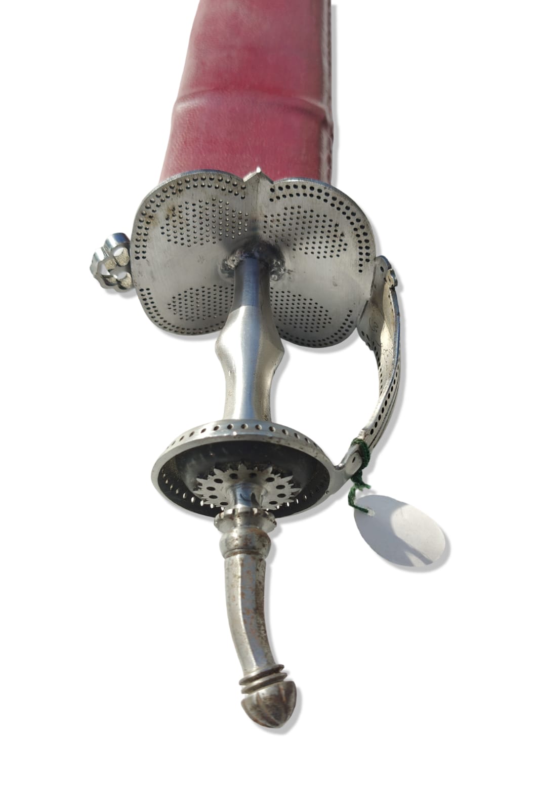 Jaali Work Khanda with Basket Hilt with Baba Fateh Singh Stamp
