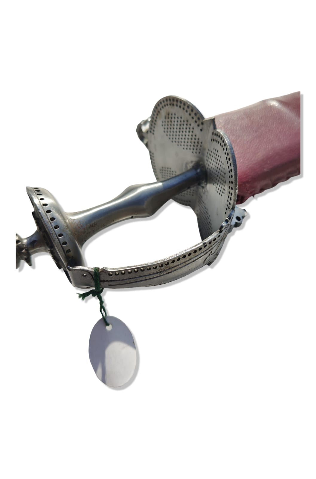 Jaali Work Khanda with Basket Hilt with Baba Fateh Singh Stamp