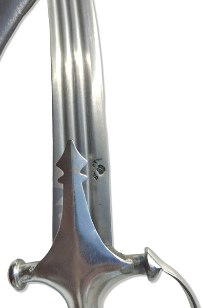 Tegha with Nickle Plated Hilt and 3 Fuller Blade