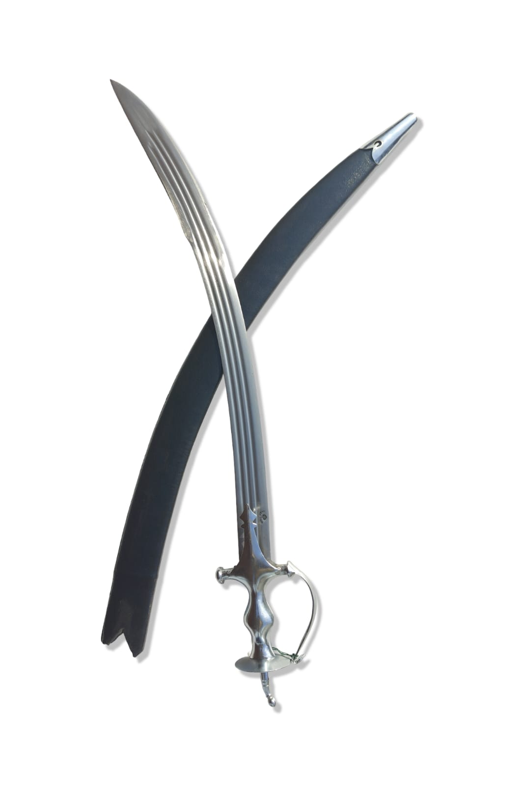Tegha with Nickle Plated Hilt and 3 Fuller Blade