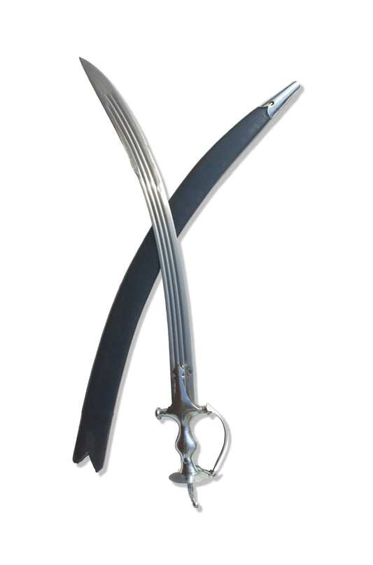 Tegha with Nickle Plated Hilt and 3 Fuller Blade