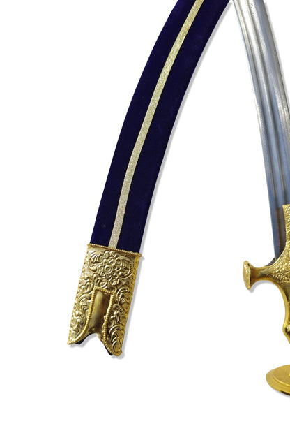 Tegha with Gold Plated Hilt, Thokar and 2 Fuller Blade