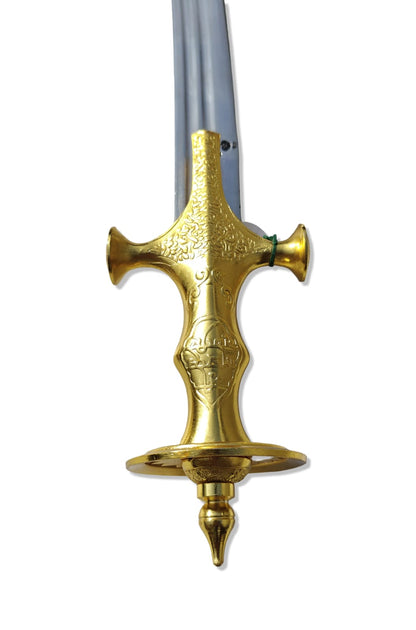 Tegha with Gold Plated Hilt, Thokar and 2 Fuller Blade