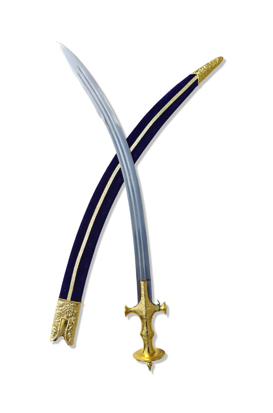 Tegha with Gold Plated Hilt, Thokar and 2 Fuller Blade