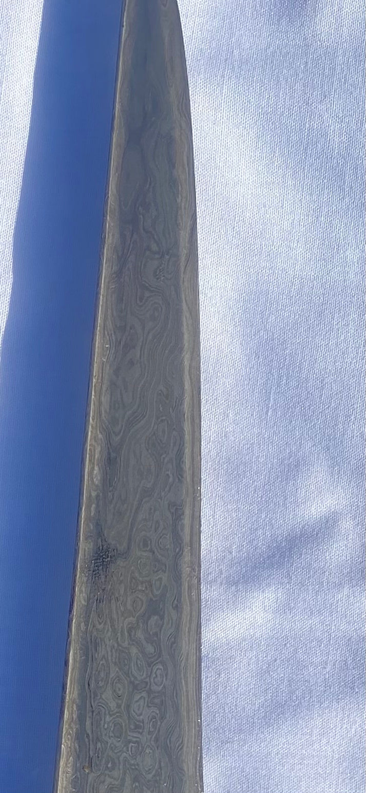 A set of Gold and Silver work Peshkabz with Damascus Blade