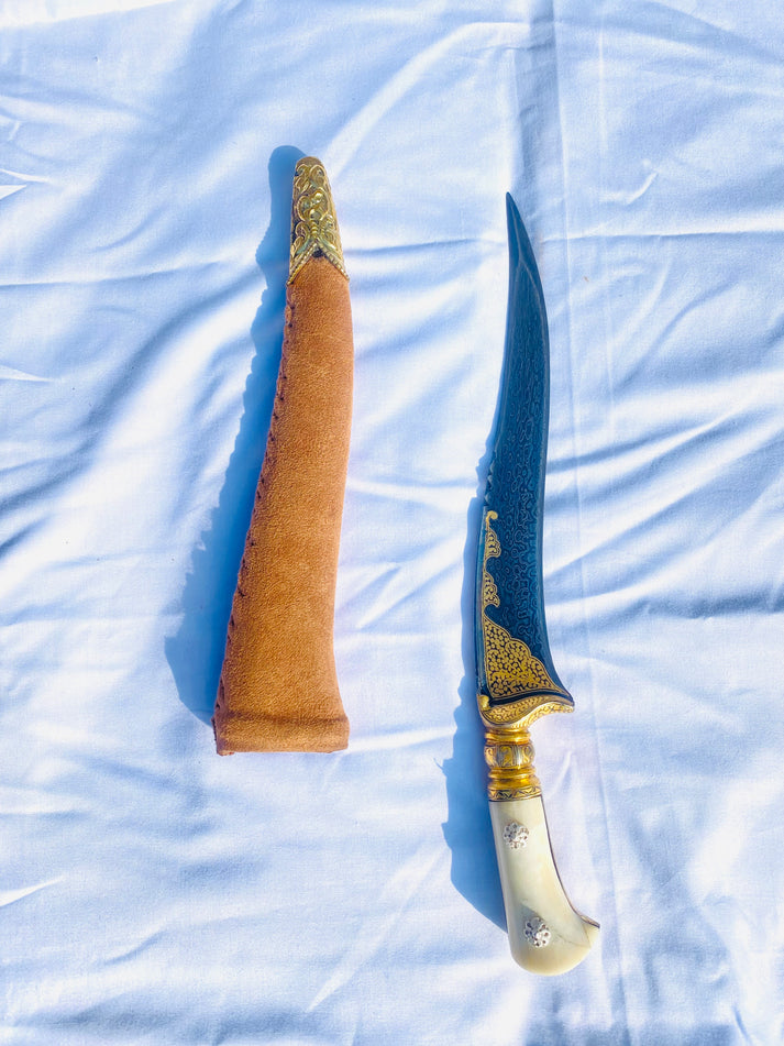 Damascus Peshkabz with Gold Koftgari Work