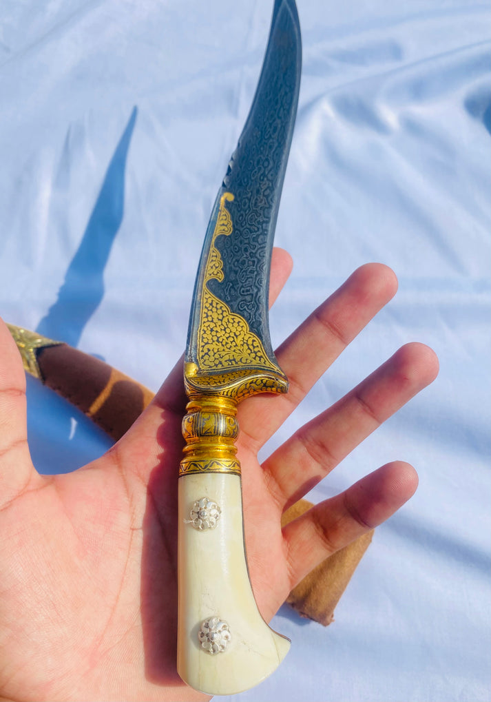 Damascus Peshkabz with Gold Koftgari Work