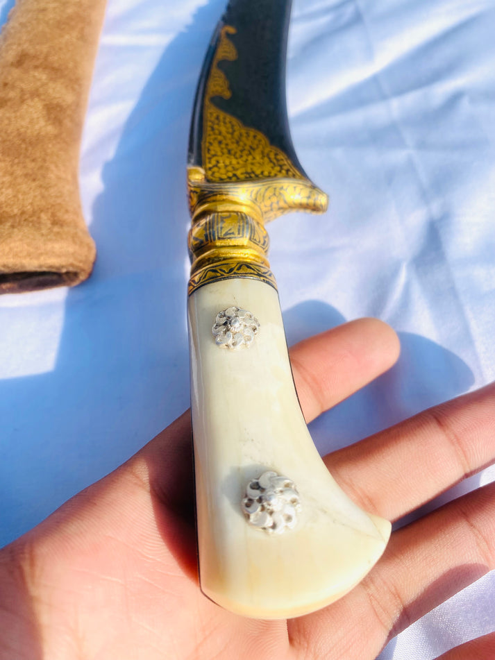 Damascus Peshkabz with Gold Koftgari Work