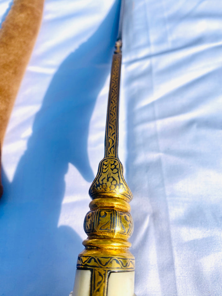 Damascus Peshkabz with Gold Koftgari Work