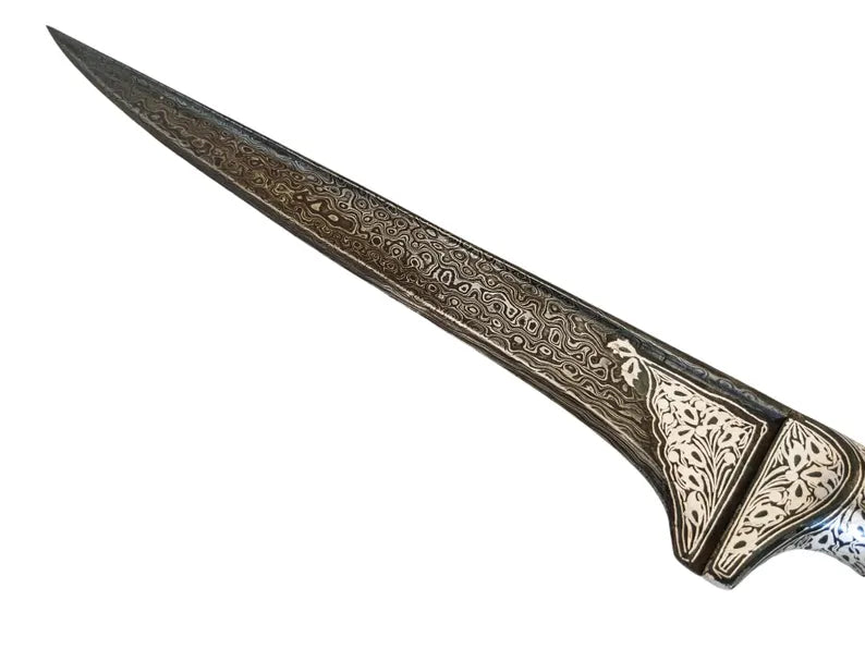 Peshkabz with Abalone handle and Silver Koftgari work
