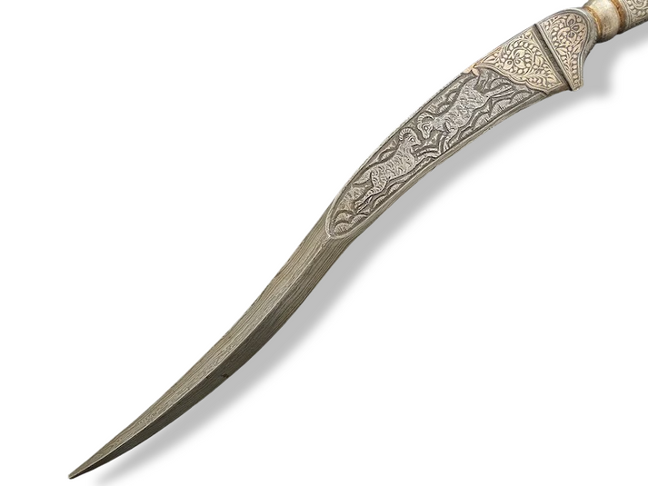 Karoli Dagger with Damascus Blade and Silver Work