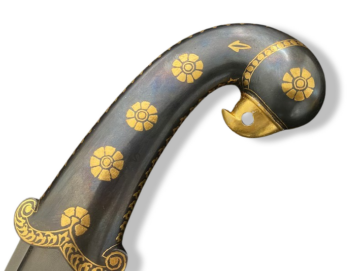 Parrot Hilt Khanjar with original Gold Koftgari work and a fine Blade